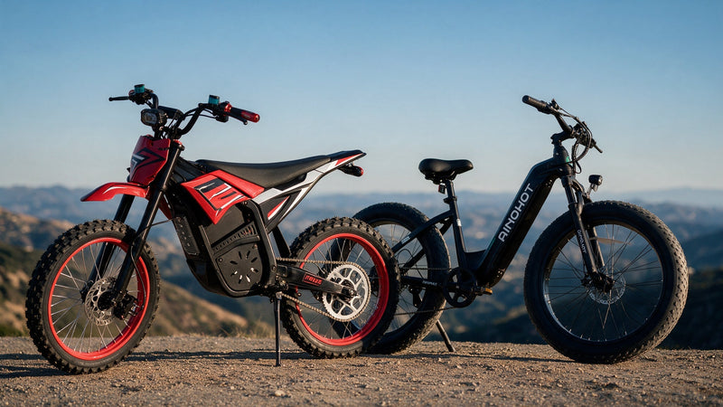Ultimate Dual Adventure: Electric Dirt Bike & Mountain Bike Combo