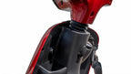 Close-up of Ainohot F2R scooter or moped seat post area with a key in the lock, shown on a plain white background.