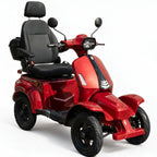 Ainohot F2R 4-wheeled electric mobility scooter with a black seat, black mirrors, and black wheels, shown on a white studio background.