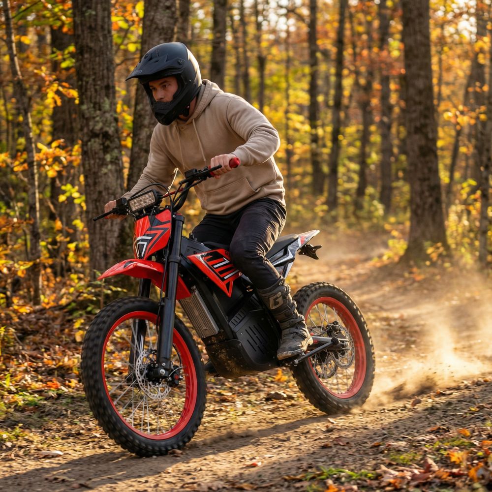 ainohot dirt ebike velox red forestdirttrail 1