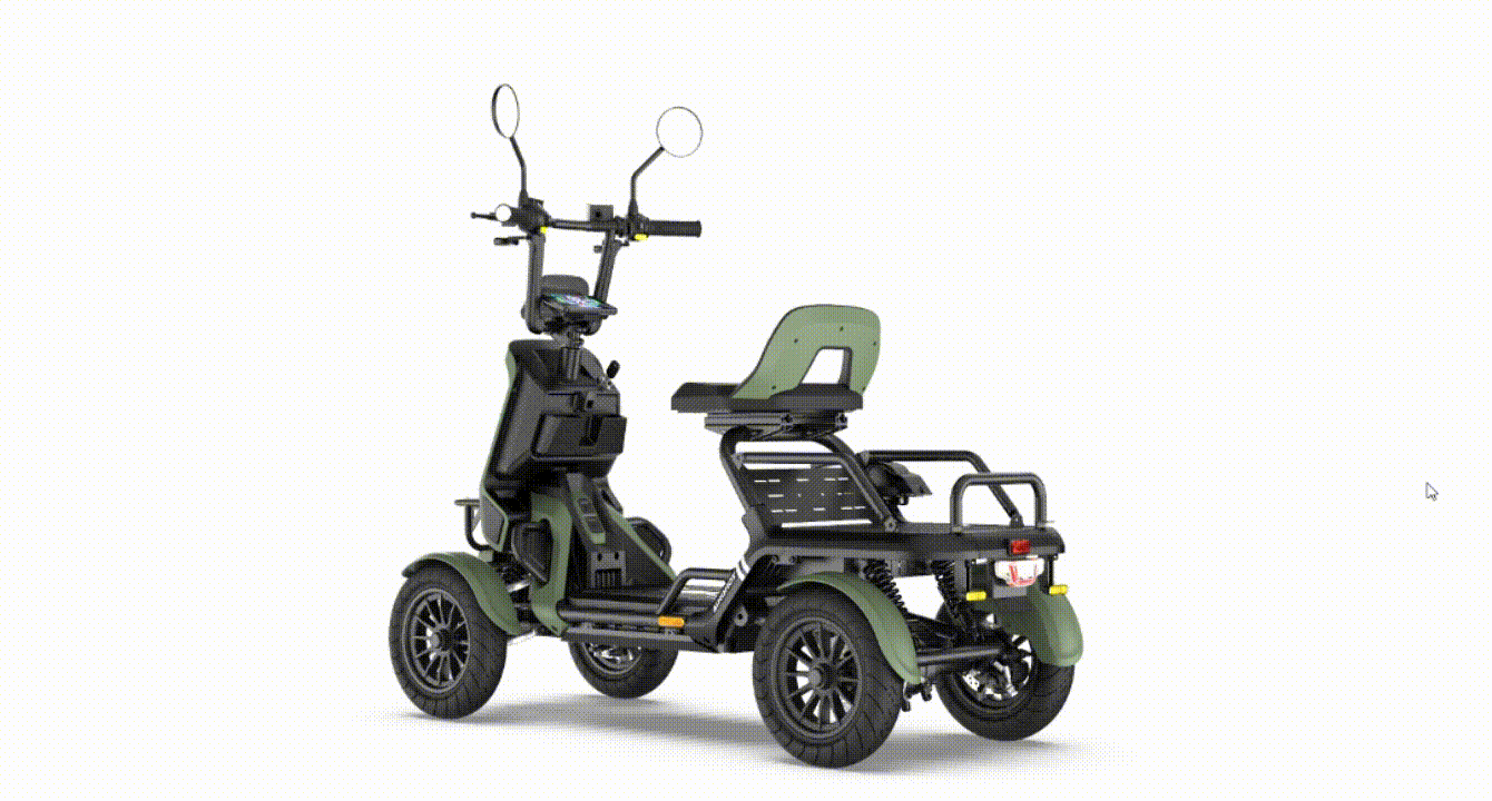 ainohot ebike 4wheel S20 green rotate 2